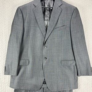 Men's Italian Gray Suit 52L Classic Style 2-Button 2-Piece LUBIAM Wool Suit
